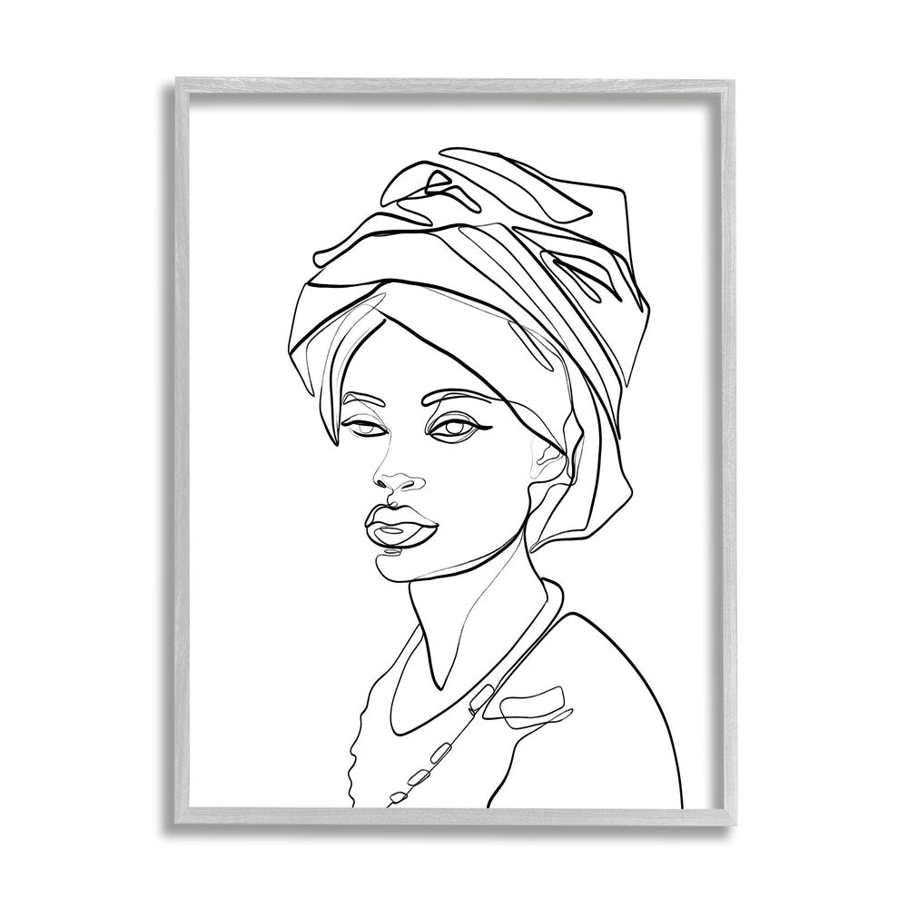 6124 Wearing Classic African Headwrap Fluid Line Abstraction